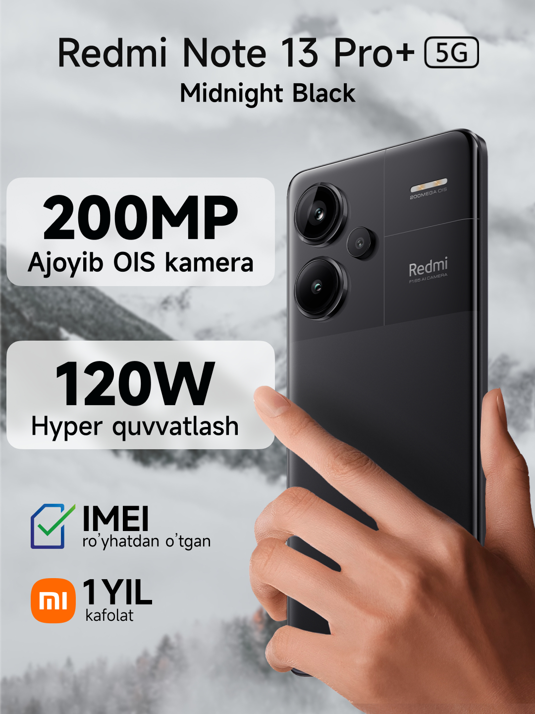 Smartfon Xiaomi Redmi Note 13 Pro 5G Kavisli Displey Bilan 12 GB 512