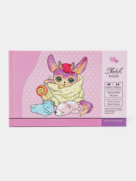 Sketchbuk 7BC, bo'sh varaqlar, mat laminatsiya, 21560, 197x124 mm, 24 varaq