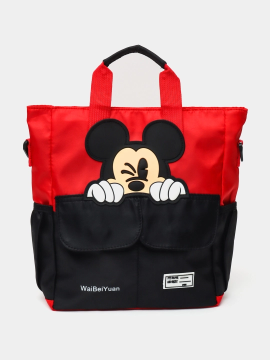 Сумка с принтом Disney Mickey Minnie Mouse, большая, вместительная, детская сумка