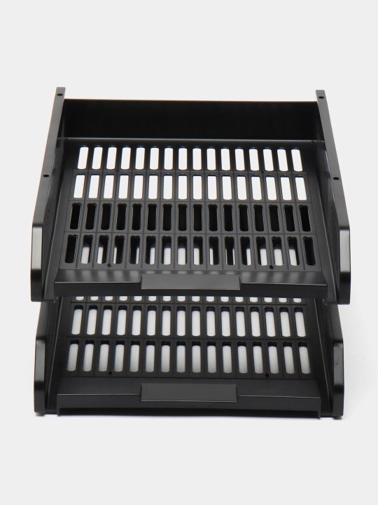 Лоток для бумаг Deli E9208black горизонтальный, 2-х ярусный q0000004013
