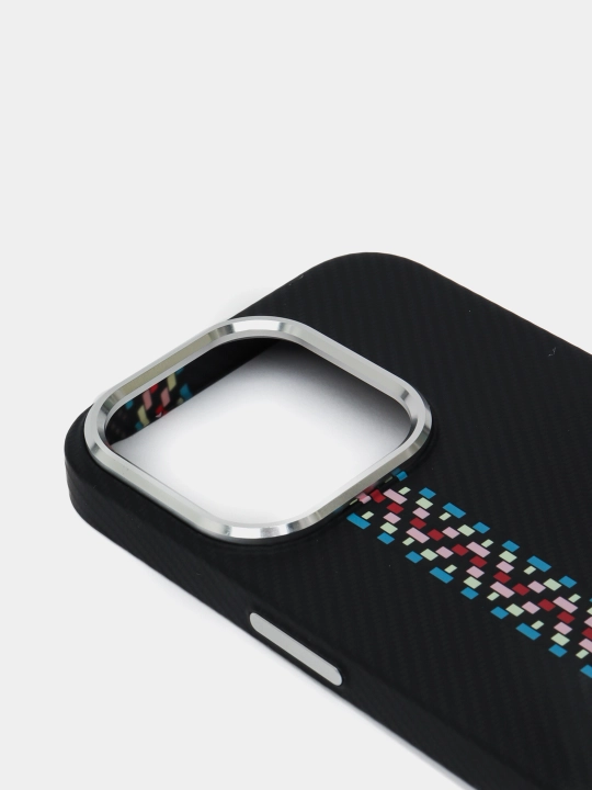 IPhone 16 Pro/16 Pro Max/13/14/15/Plus/Pro/Pro Max uchun karbon MagSafe g'ilof