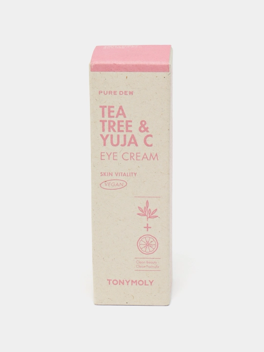 Крем для век Tonymoly, Pure dew teatree & yuja c purifyng eye cream, 30 мл - 