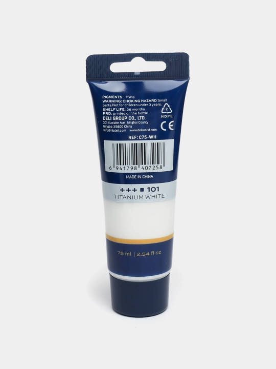 Naychali akril bo‘yog‘i, 75 ml, Deli EC75-WH q0000047682 - 