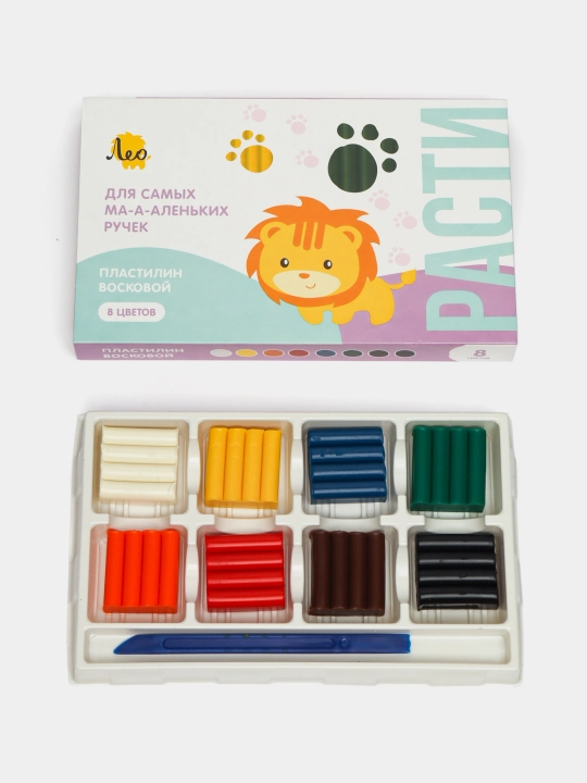 Plastilin "Leo" "Rasti" Mumli plastilin LMCW-0108, 96 gr, 8 rang