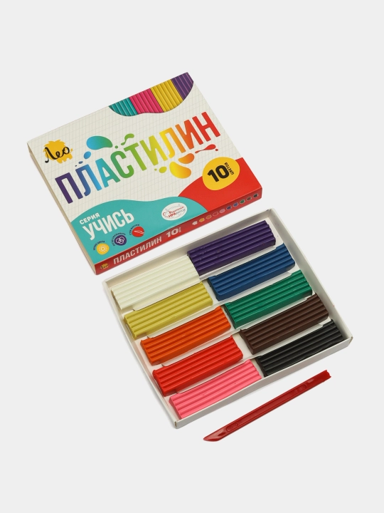 Plastilin klassik Leo Learn LNMC-0110, 200 g, 10 rang