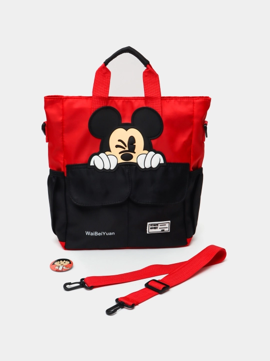 Сумка с принтом Disney Mickey Minnie Mouse, большая, вместительная, детская сумка