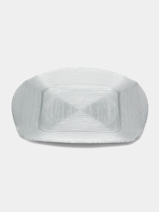Dekorativ likopcha Glasscom Circle Kare Supla, kumush, 30 sm - 