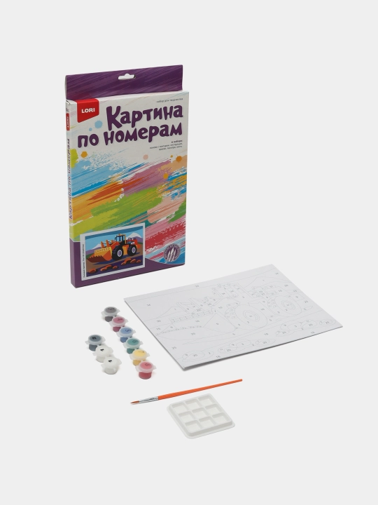 Bolalar uchun raqam bo'yicha rasm, Lori "Transport, Quvvat traktori" Rkn-106