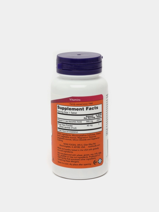 Витамины для иммунитета Now Foods C-500, 100 таблеток