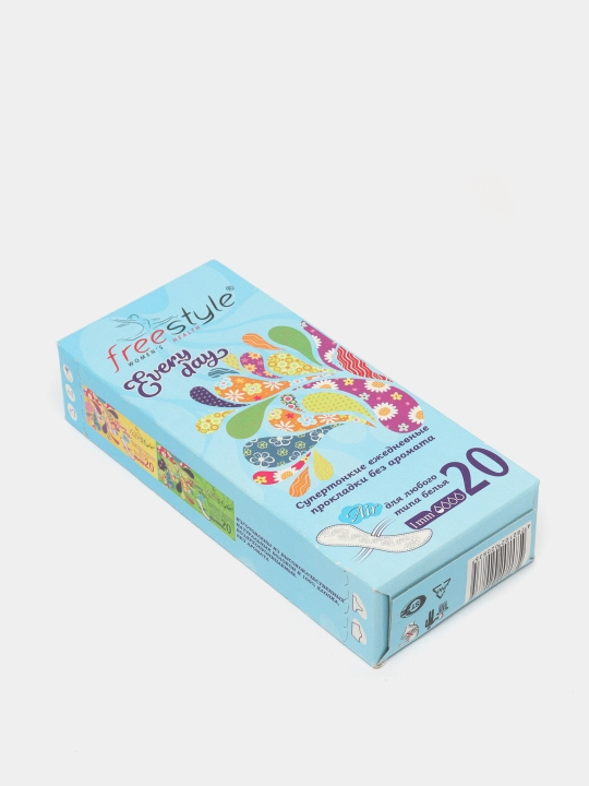 Kundalik ayollar gigiyenik tagligi "Free Style Every Day", hushbo'y hidsiz, 20 dona
