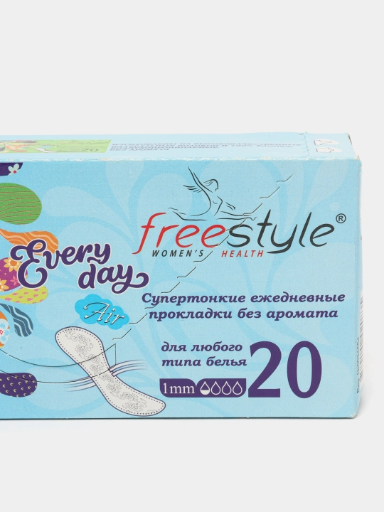 Kundalik ayollar gigiyenik tagligi "Free Style Every Day", hushbo'y hidsiz, 20 dona