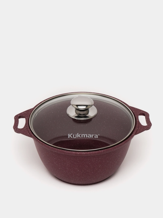 Kastryulya Kukmara Trendy Style, shisha qopqoq bilan, yopishmaydigan qoplama