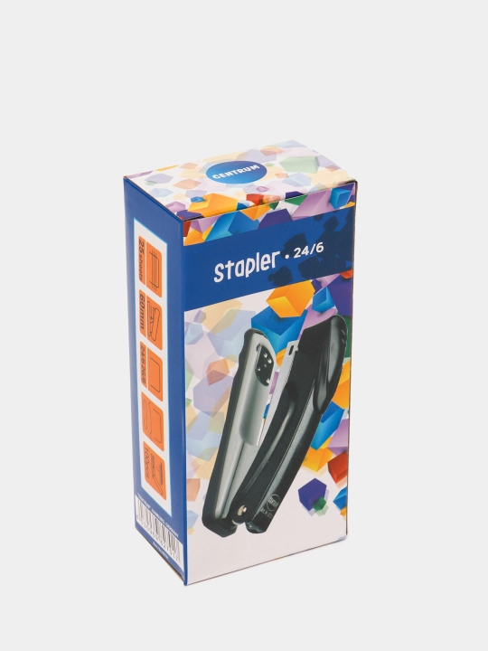 25 varaq uchun №24/6 po'latdan stapler. QORA METALLIK - 