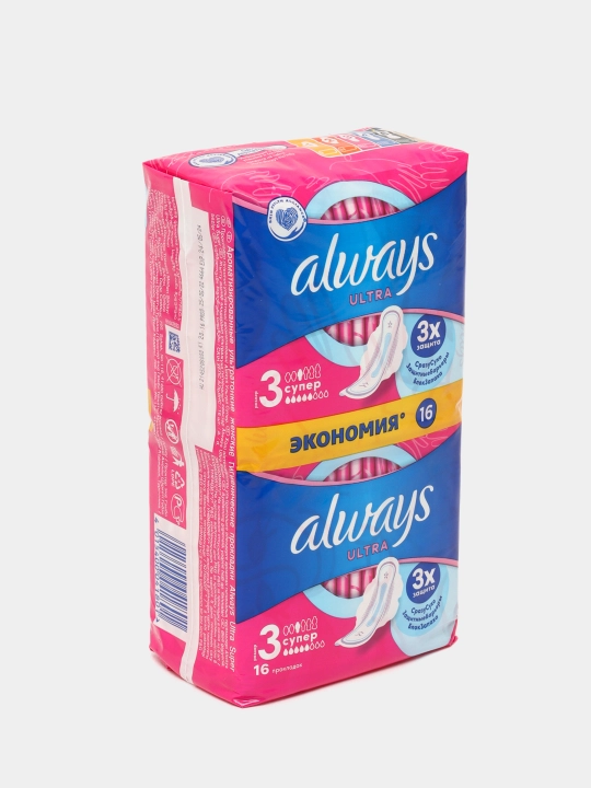 Always Ultra Super gigiyenik prokladkalar, o‘lchami 3, 16 dona