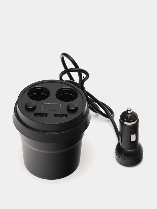 2 ta ulagichli avtomobil uchun adapter, 2 ta USB portli zaryadlovchi, stakan ushlagichda