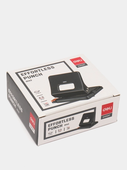 Дырокол Deli E0142bla Power Saving, черный, 25 листов q0000003540