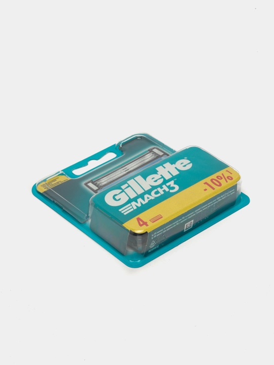 Сменные Кассеты Gillette Mach3 Для Бритвы, с 3 лезвиями, прочнее, чем сталь, для точного бритья, 4 шт