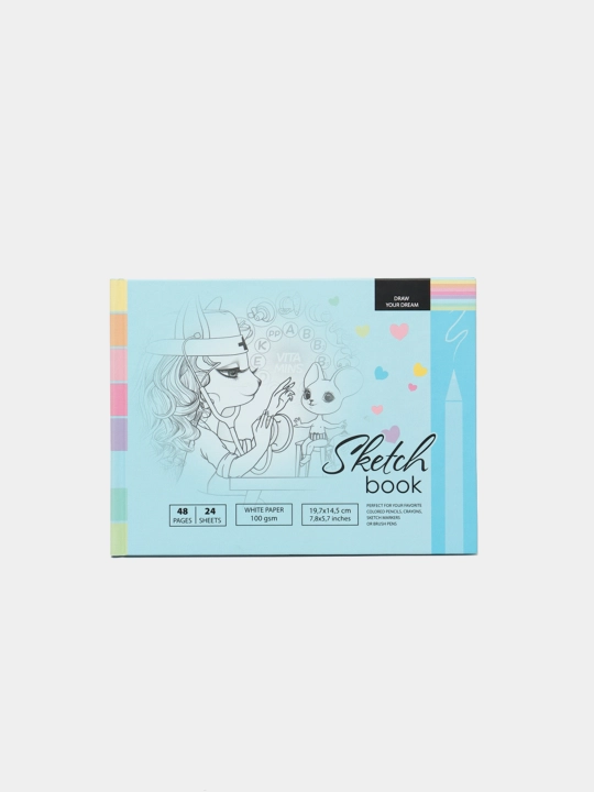 Sketchbook 7Bs, 197 * 145 mm, 24 varaq, mat laminatsiya, dizayn 21385 - 
