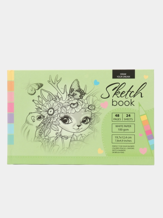 Sketchbook 21375 7Bs, mat laminatsiya, 197x124 mm, 24 varaq - 