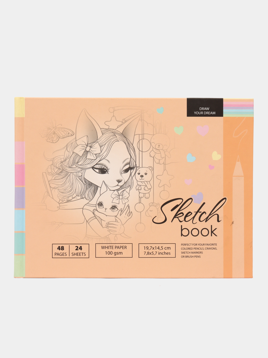 Sketchbuk 7BS 21389, mat laminatsiya, dizayn, 197 * 145 mm, 24 varaq - 