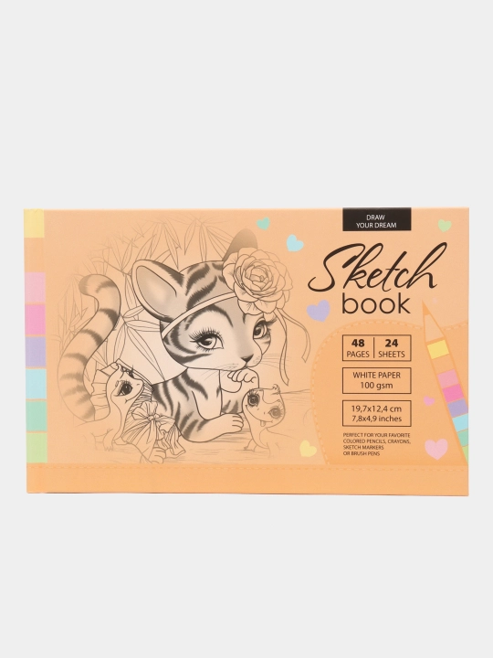 Sketchbook 7Bs, 197 * 124 mm, 24 varaq, mat laminatsiya, dizayn 2101 - 