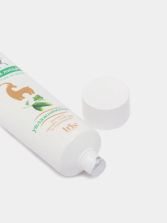 Крем для лица Iris Cosmetic, козье молоко с экстрактом огурца, 100 мл