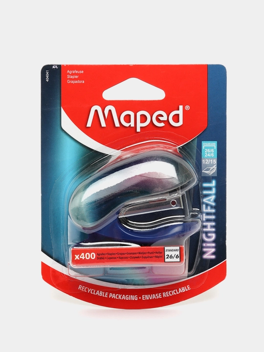 Степлер Maped Nightfall, мини, 26/6 404041 q0000016654 - 