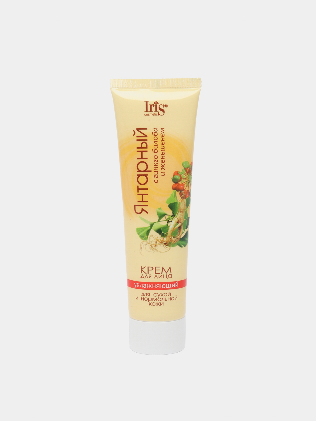 Крем для лица Iris Cosmetic янтарный, с гинкго-билоба и женьшенем, 100 ...