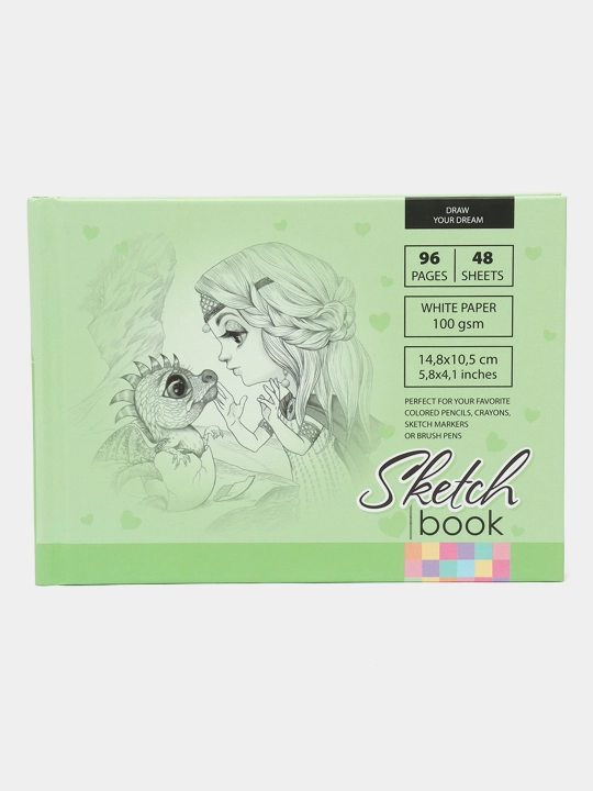 Sketchbook 7Bs, 148 * 105 mm A6, 48 varaq, mat laminatsiya, dizayn 21420 - 