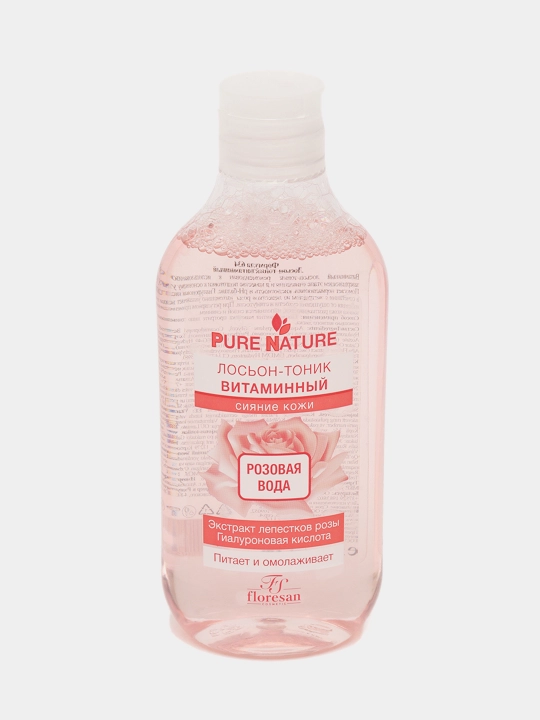 Лосьон-тоник витаминный Pure nature, розовая вода, 300 мл, F-634