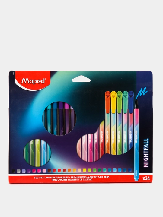 Набор фломастеров Maped Nightfall, 24 шт - 