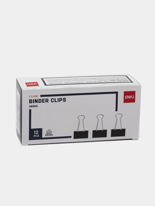 Qisqich 2 quti, Deli 38563, 32 mm, 12 dona, qora - 