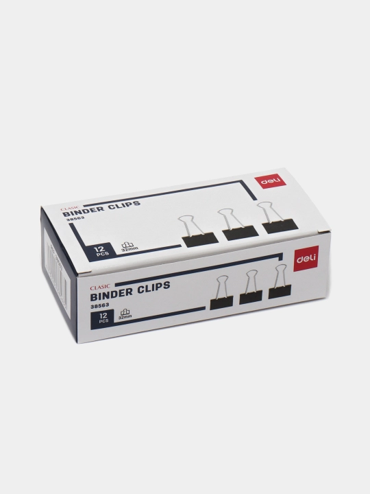 Qisqich 2 quti, Deli 38563, 32 mm, 12 dona, qora