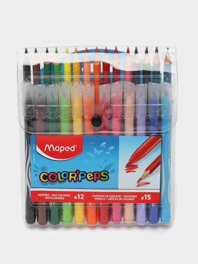 Colores Maped Color Peps (897412) 12 Plumones + 15 Colores