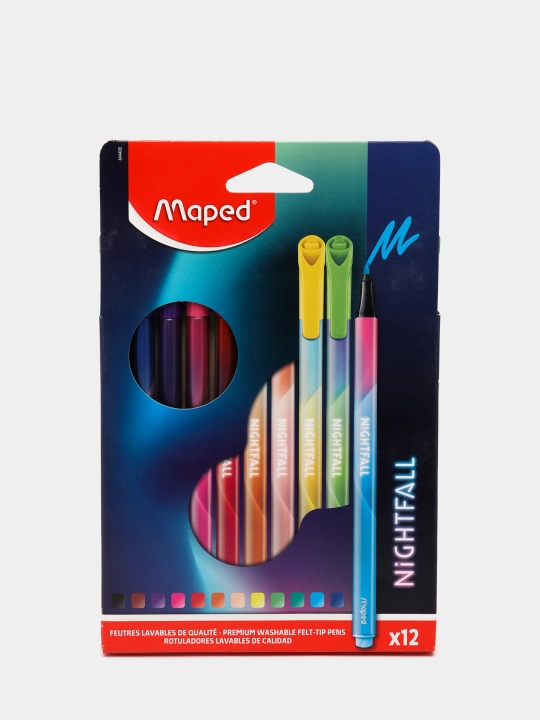 Фломастеры Maped Nightfall, 12 цветов - 