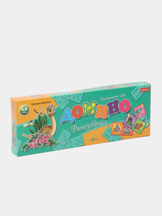 Настольная игра Hatber Домино "Динозаврики", 28 карточек