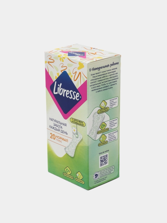 Прокладки ежедневки Libresse Natural Care Normal, 20 шт