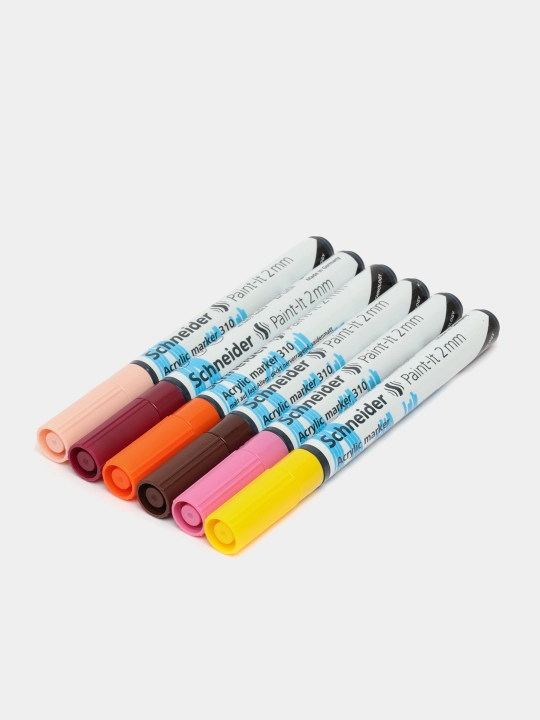 Акриловый маркер Schneider Paint-It 310 - 2 мм, набор из 6 цветов, сет № 3