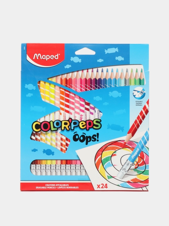 Карандаши Maped Color'peps Oops, 24 цвета, с ластиком 832824 q0000010709 - 