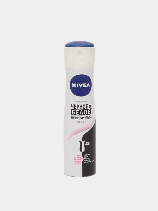 Дезодорант-спрей для женщин Nivea Clear, невидимый для черного и белого, 150 мл