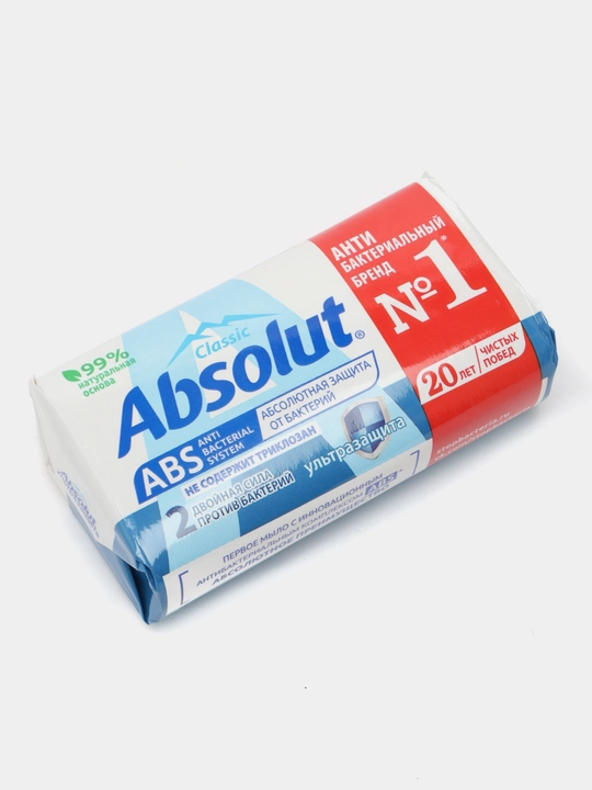 Антибактериальное мыло Absolut ABS двойная сила против бактерий, 90 гр