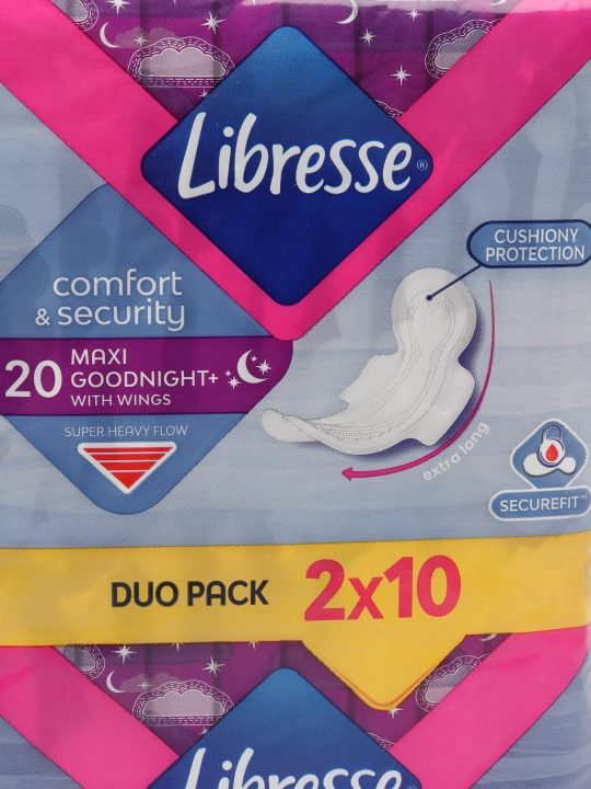 Ночные прокладки Libresse Maxi 6 капель, 20 шт