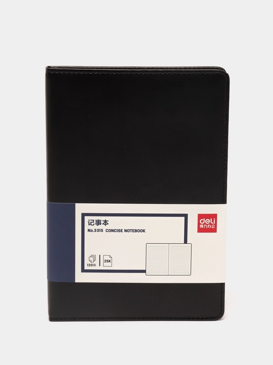 Yozuv kitobi Deli 3315, qora, A5, 205 * 143 mm, 120 varaq - 