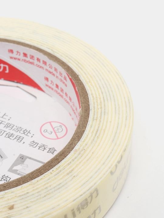 Ikki tomonlama yopishqoq lenta Deli 30418, 18 mm * 3 m 
