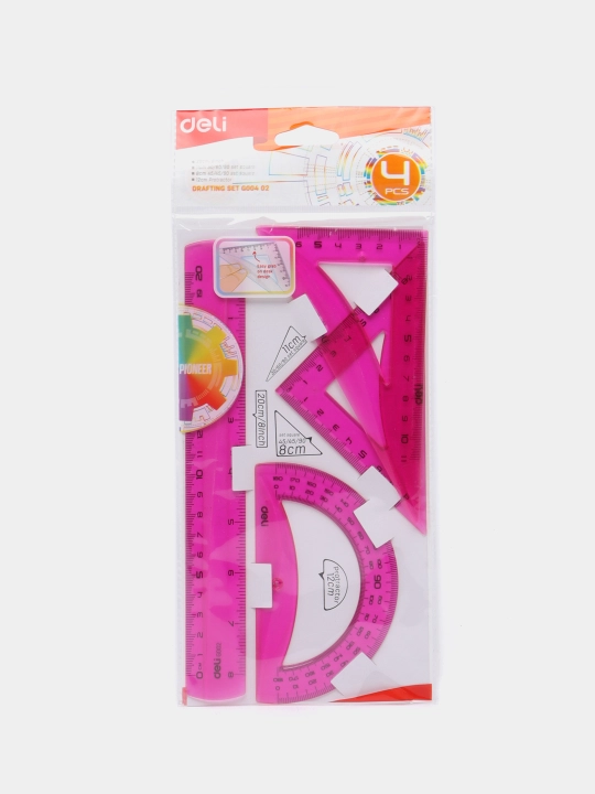 Линейки в наборе Deli 00402 Pioneer, 4 шт 