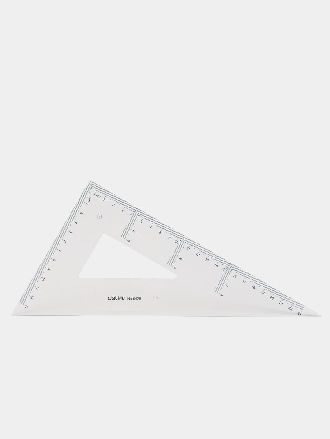 Ruler-uchburchak Deli 23 sm, 6425 + transportir