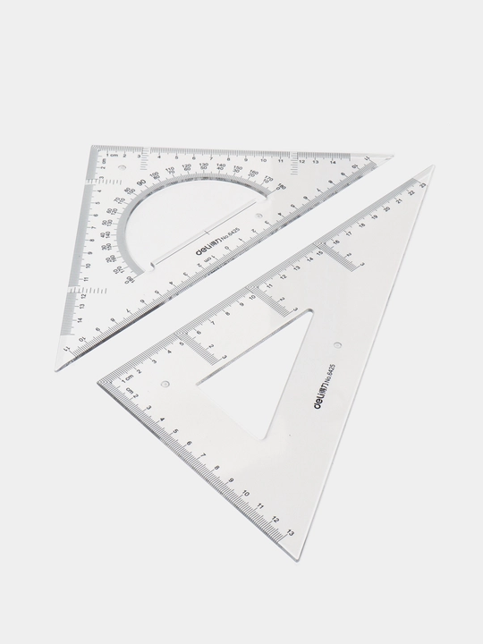 Ruler-uchburchak Deli 23 sm, 6425 + transportir - 