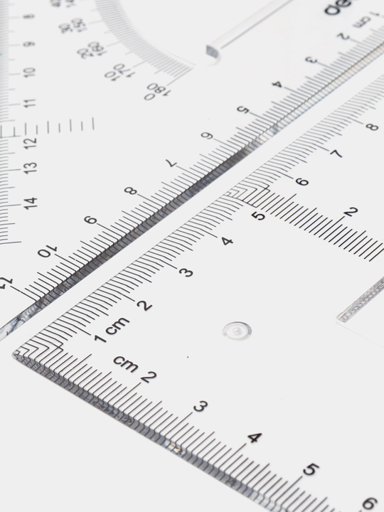 Ruler-uchburchak Deli 23 sm, 6425 + transportir