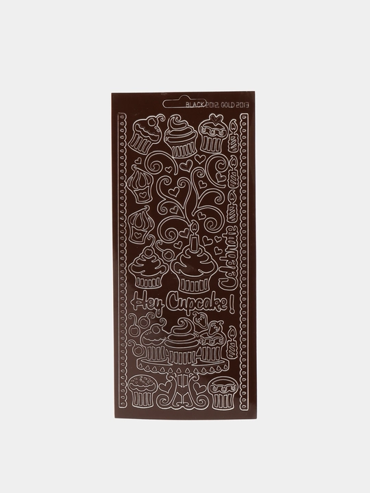 Контурные наклейки JEJE JE226867 2-й сорт "Кексики", коричневые, 10 * 24.5 см - 