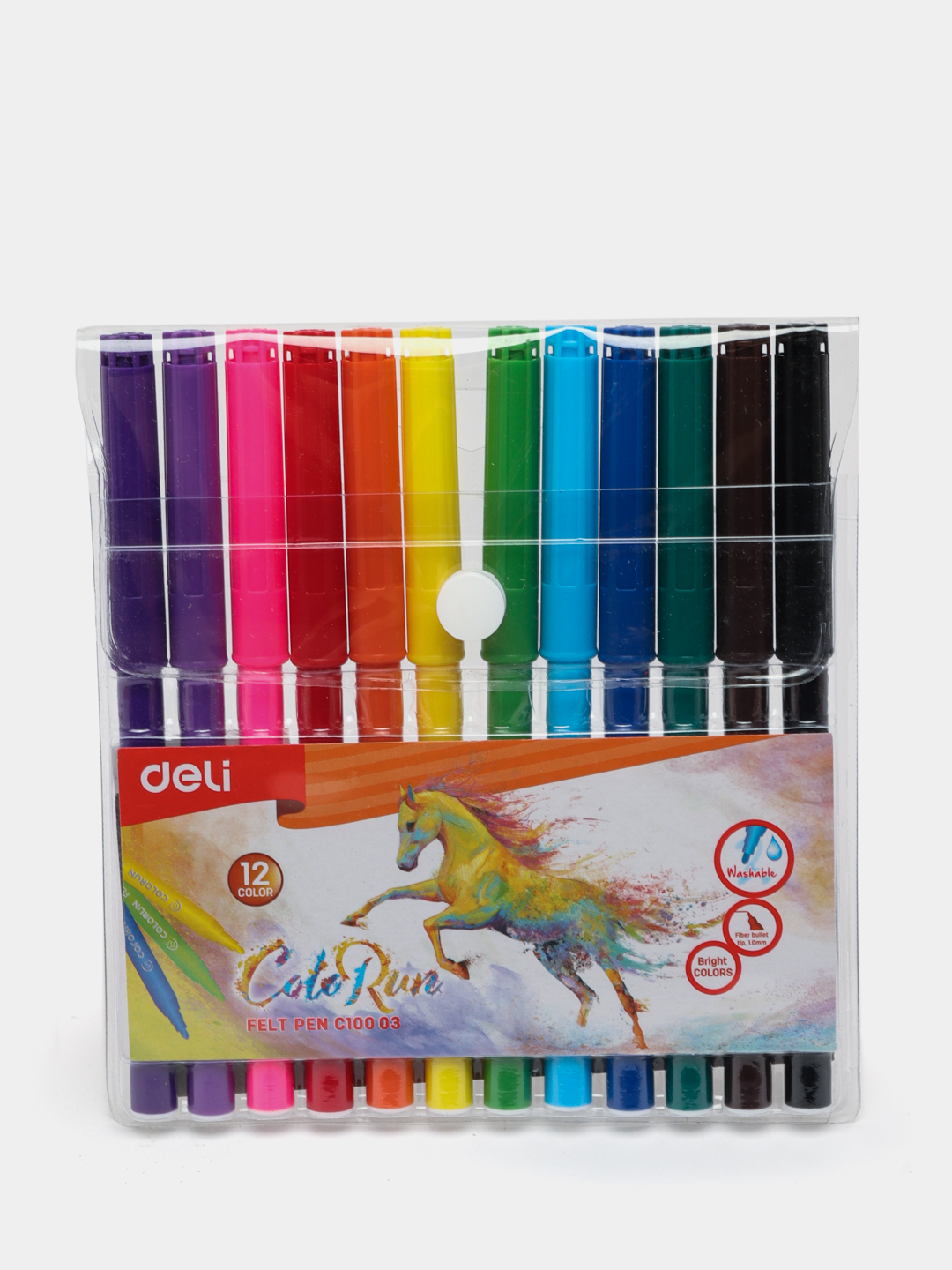 Фломастеры Deli 10003, 12 цветов - 
